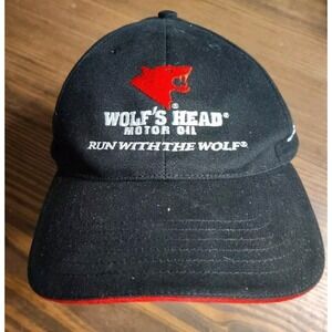 Wolf's Head Motor Oil Black Adjustable Cotton Hat One‎ Size Fits Most
